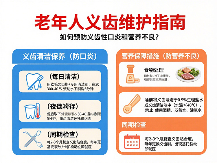 老年人义齿维护指南：如何预防义齿性口炎和营养不良？|成都义齿厂家
